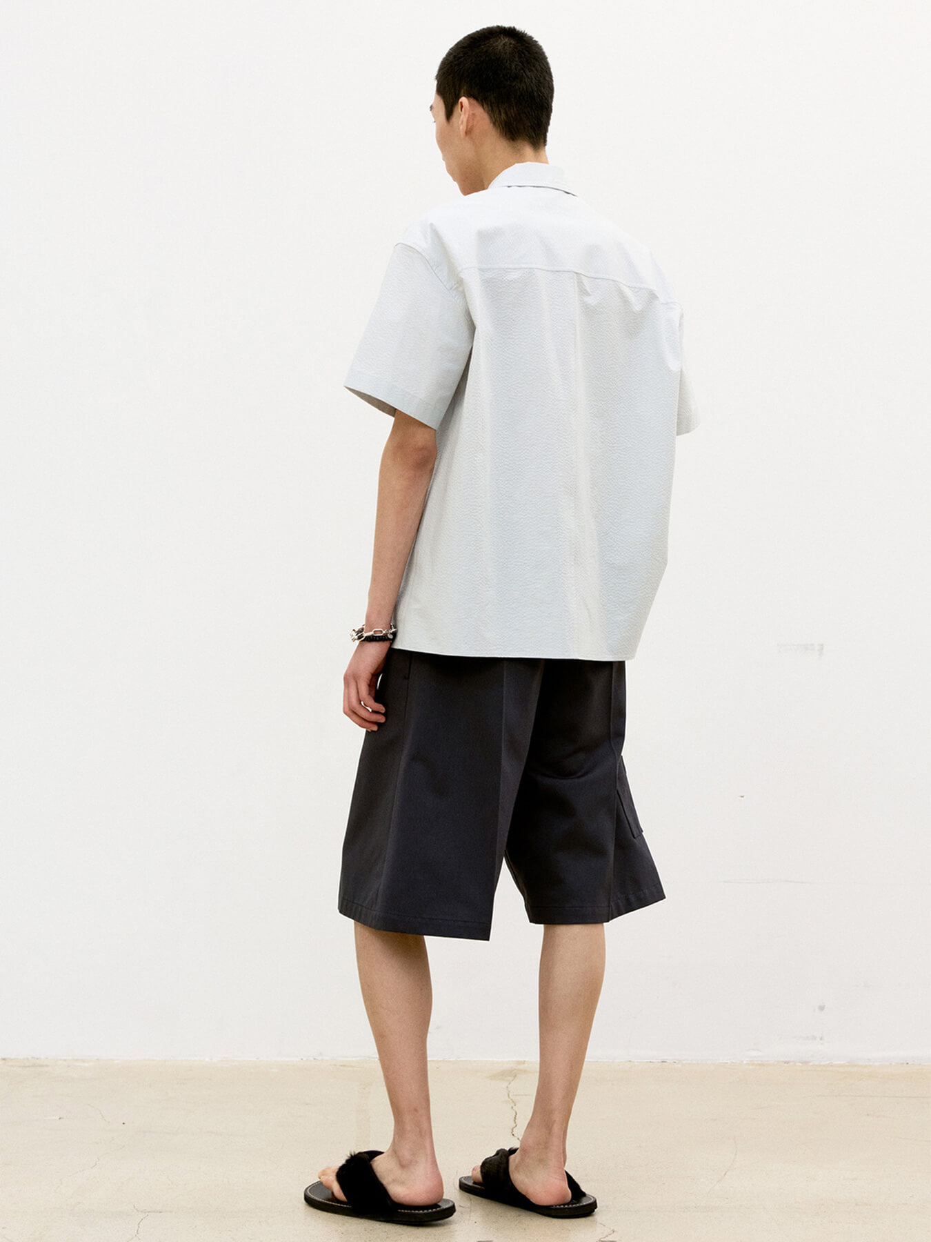Шорты COTTON BLEND STITCH POINTED BERMUDA