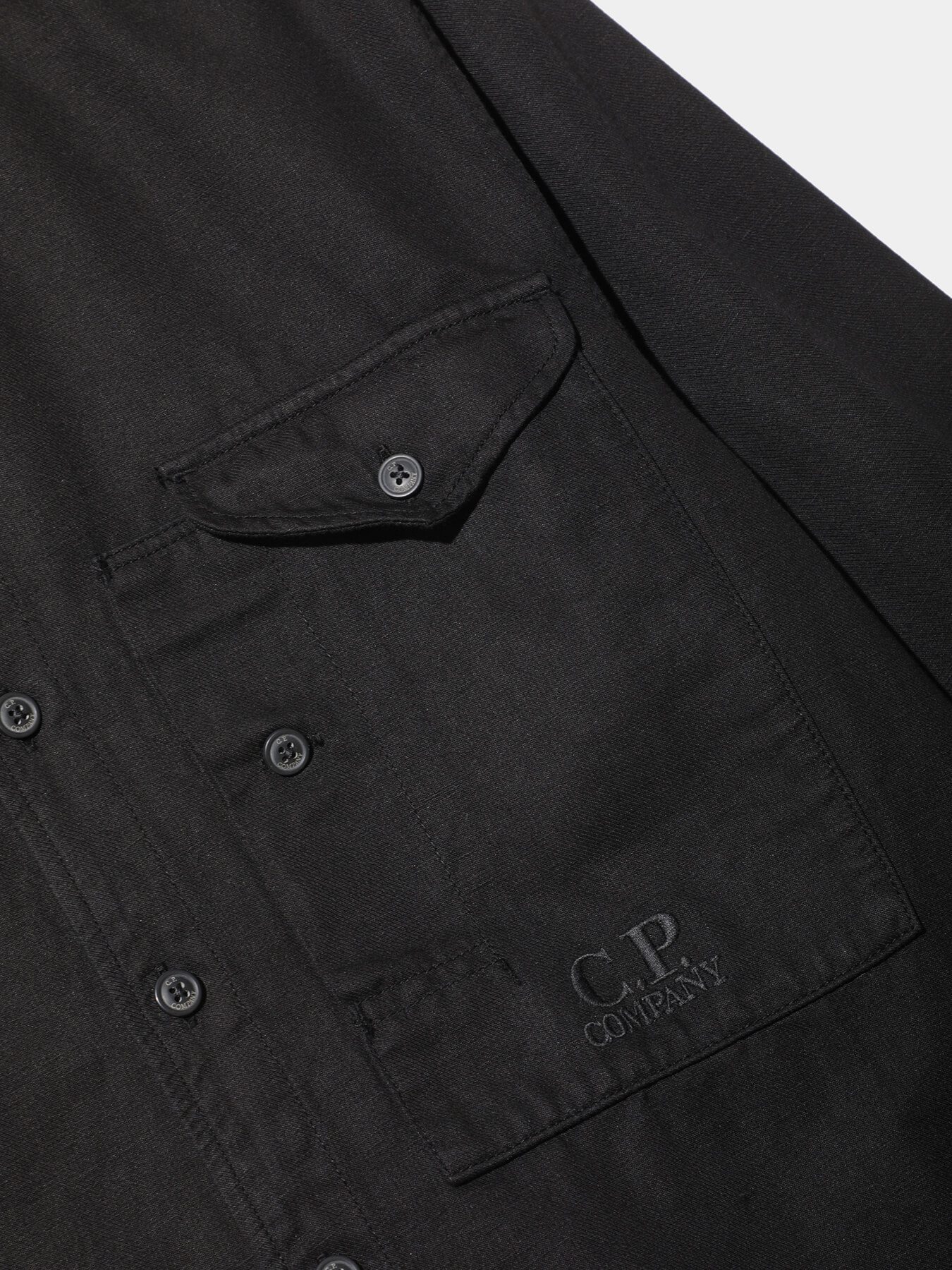 COTTON LINEN SHIRT WITH LOGO POCKET