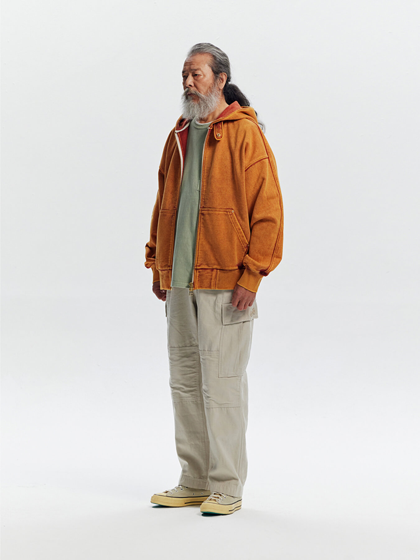 Худи VINTAGE DYEING ZIP UP PARKA