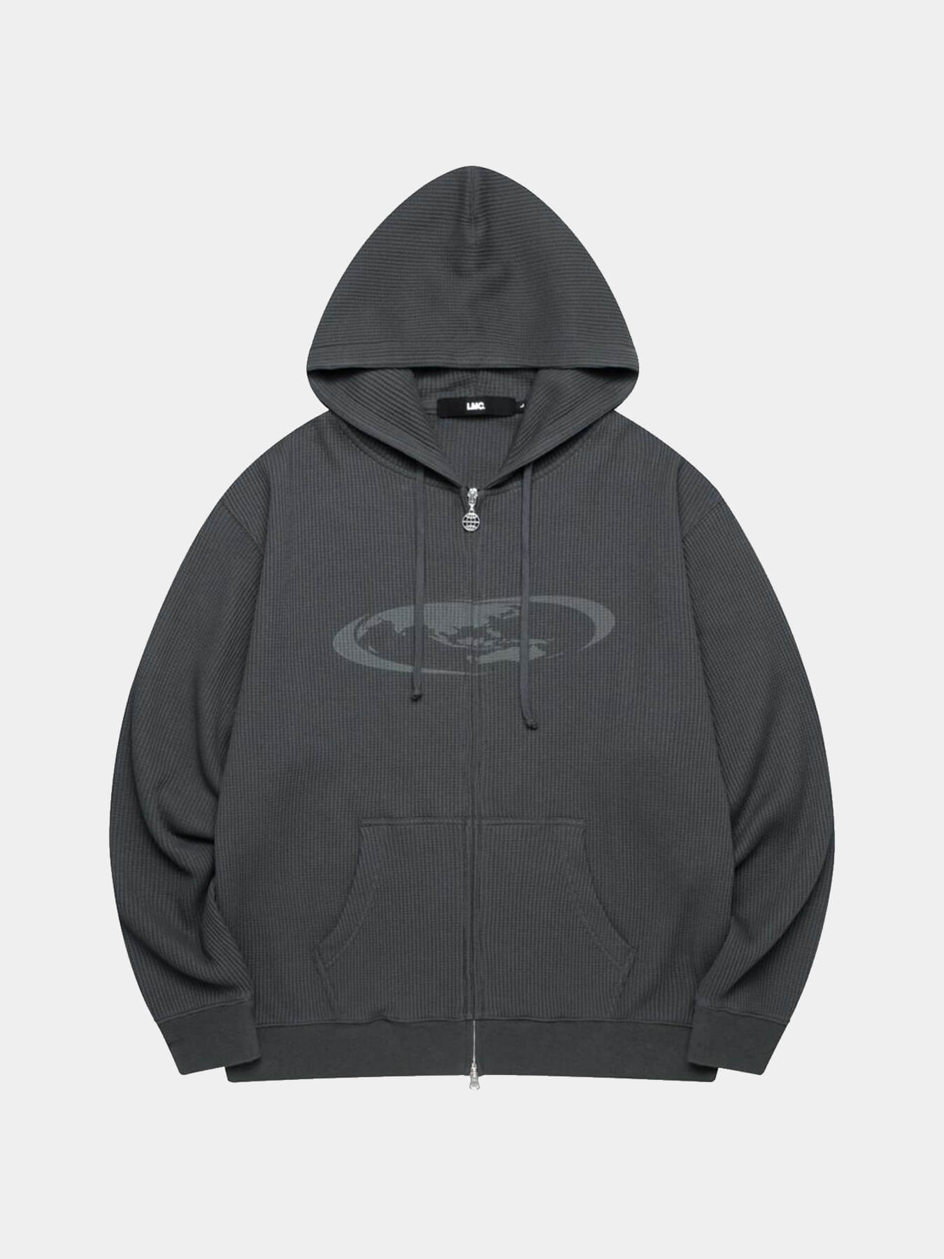 Худи OVAL GLOBE WAFFLE ZIP-UP