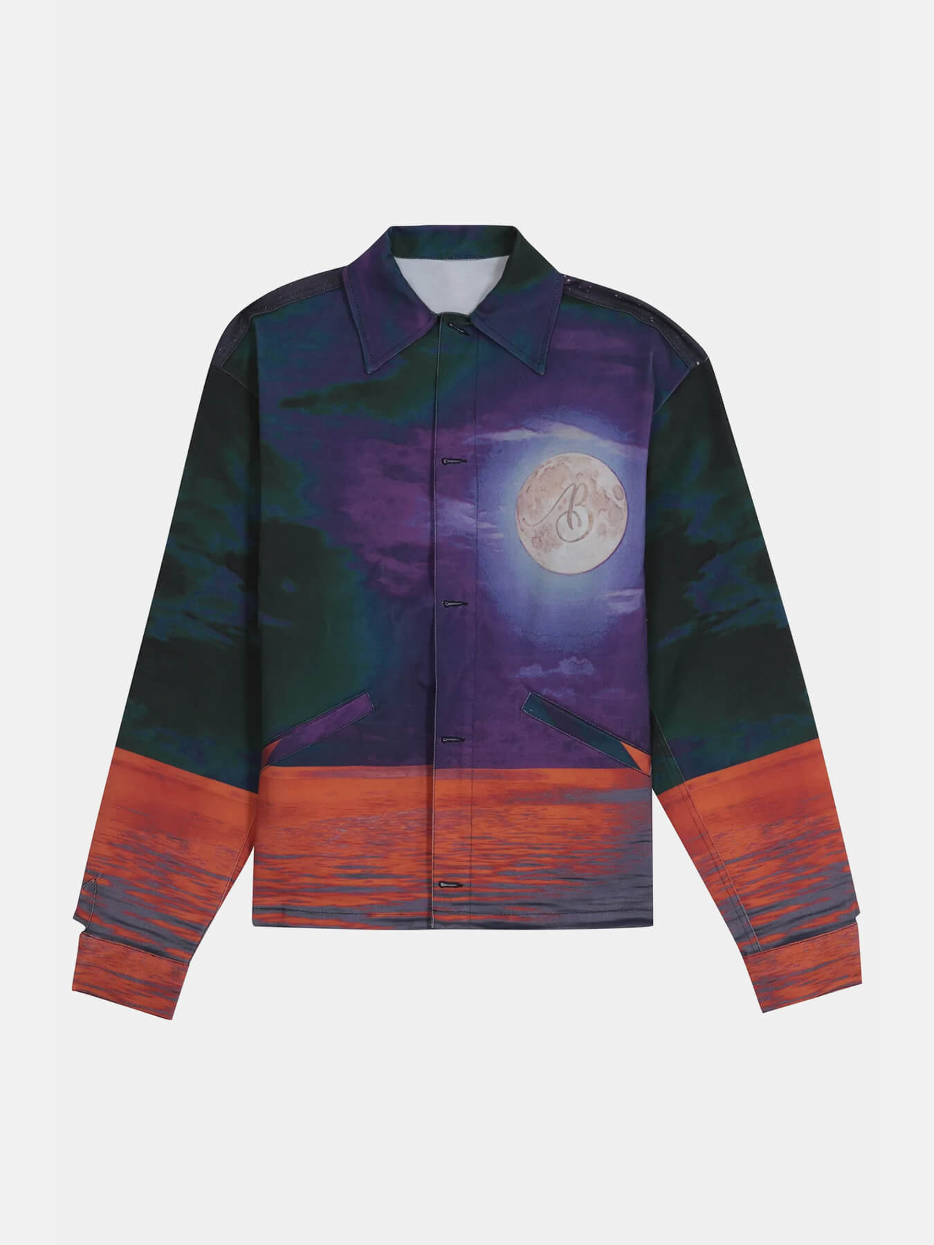 Овершот Printed Denim Jacket