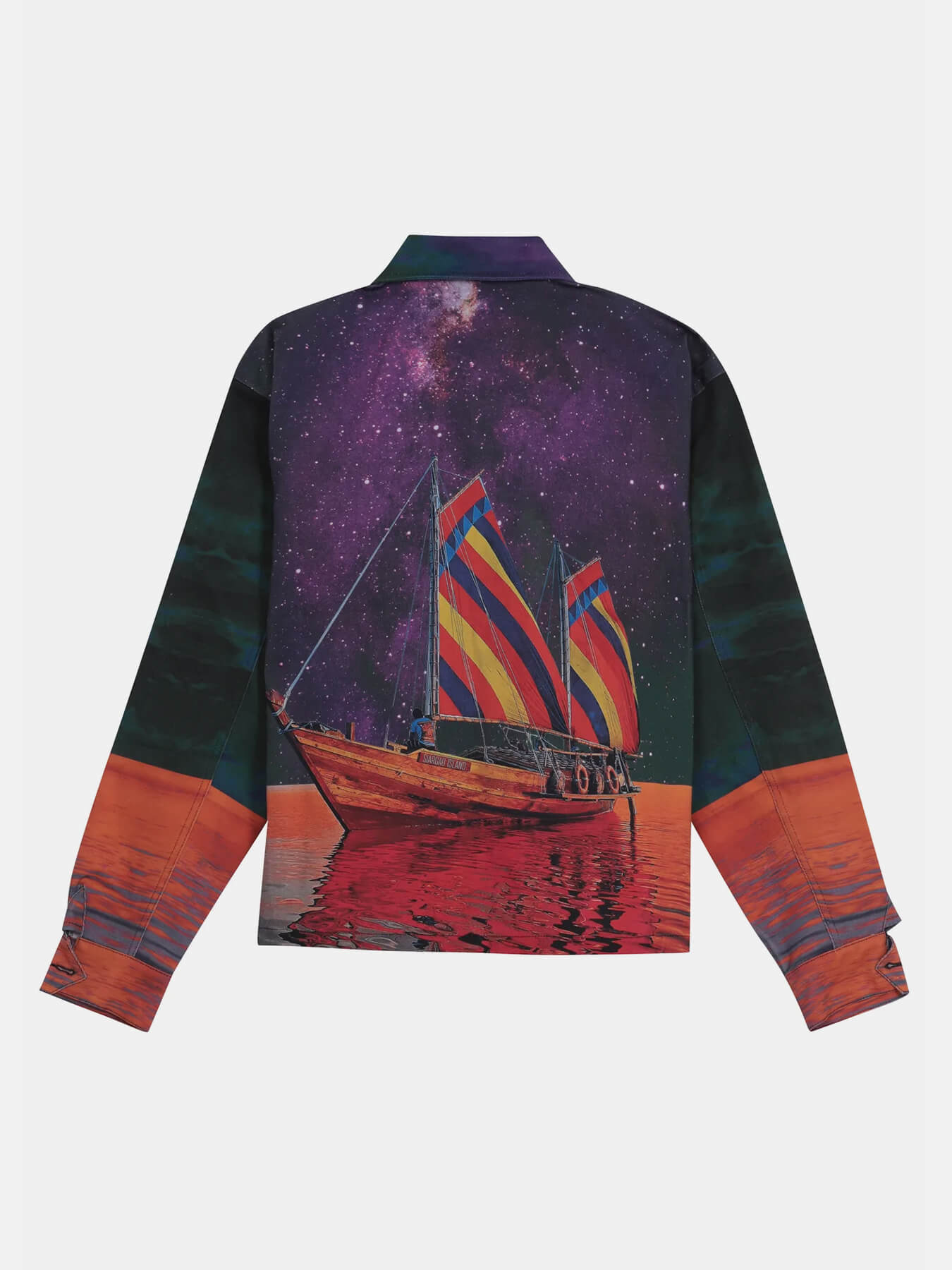 Овершот Printed Denim Jacket