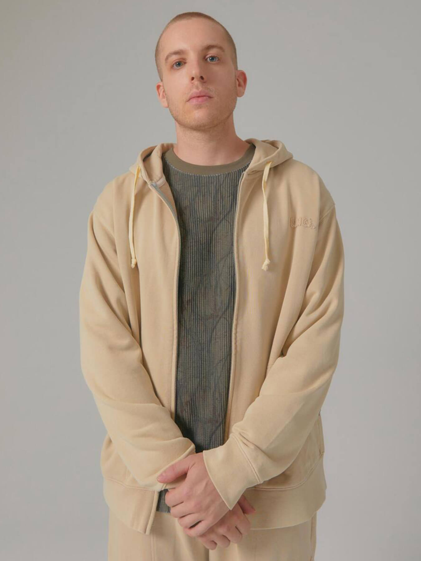 Худи WASHED OG APPLIQUE ZIP-UP