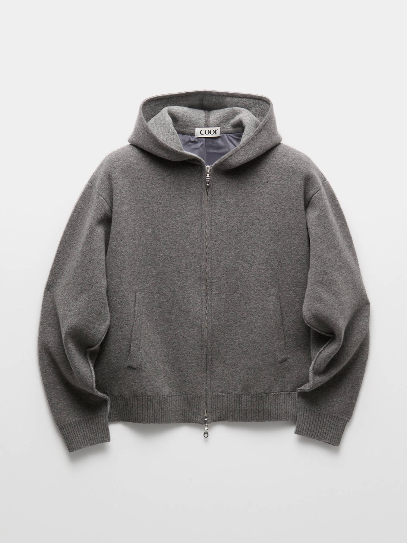 Худи DOUBLE FACE WOOL AND BLEND ZIP-UP