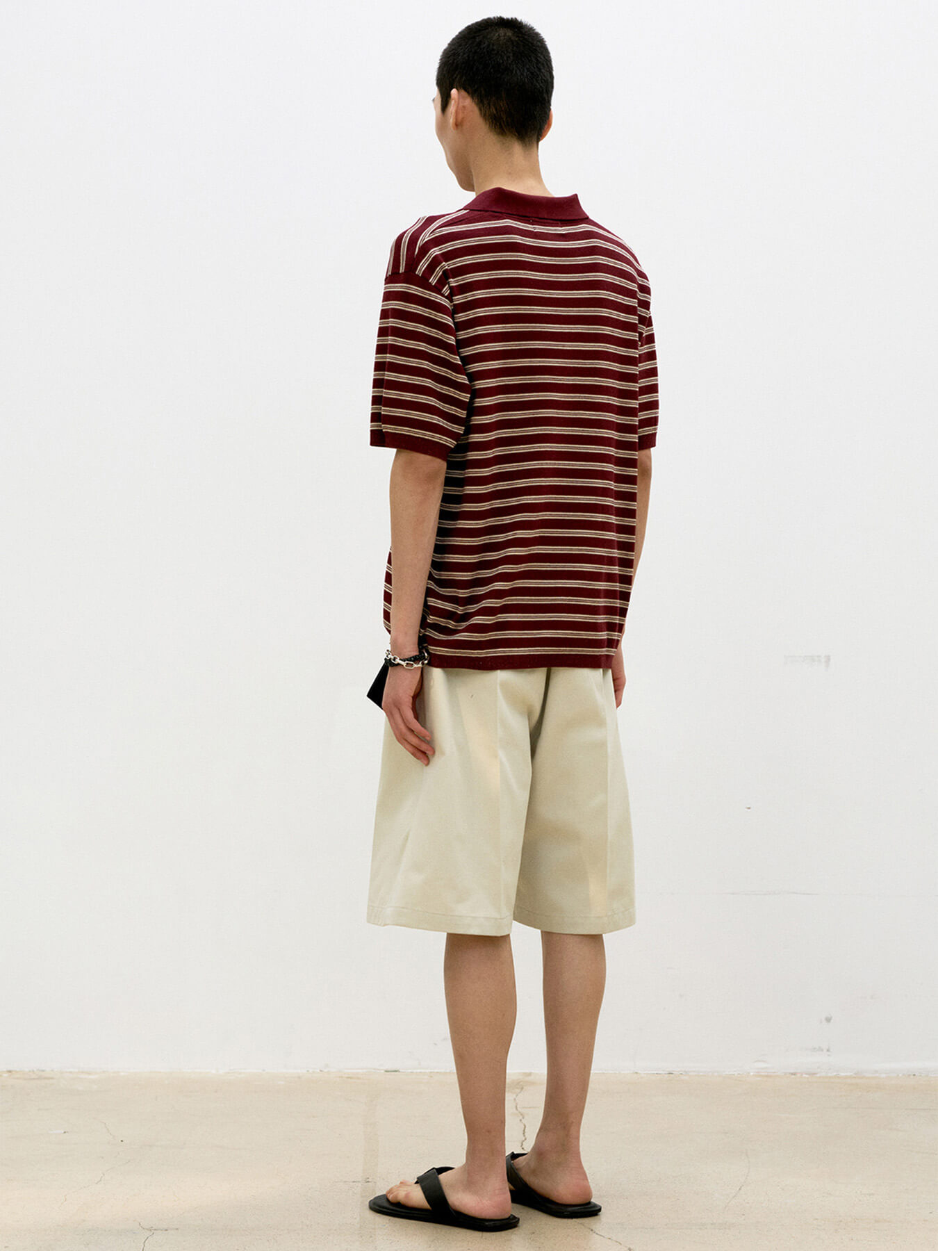 Поло OPEN-COLLAR STRIPE