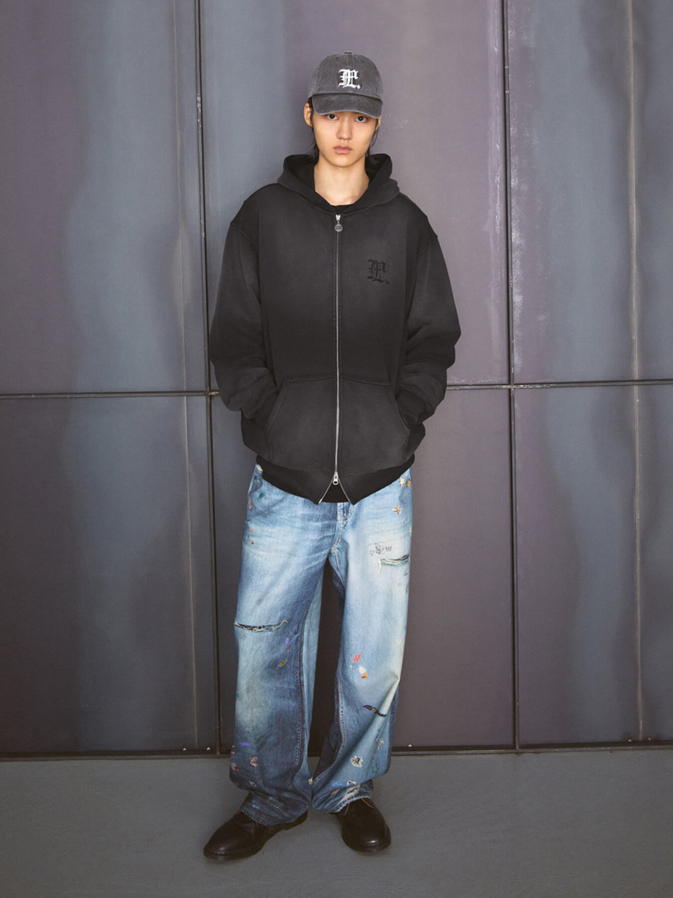 Худи GOTHIC WASHED ZIP-UP