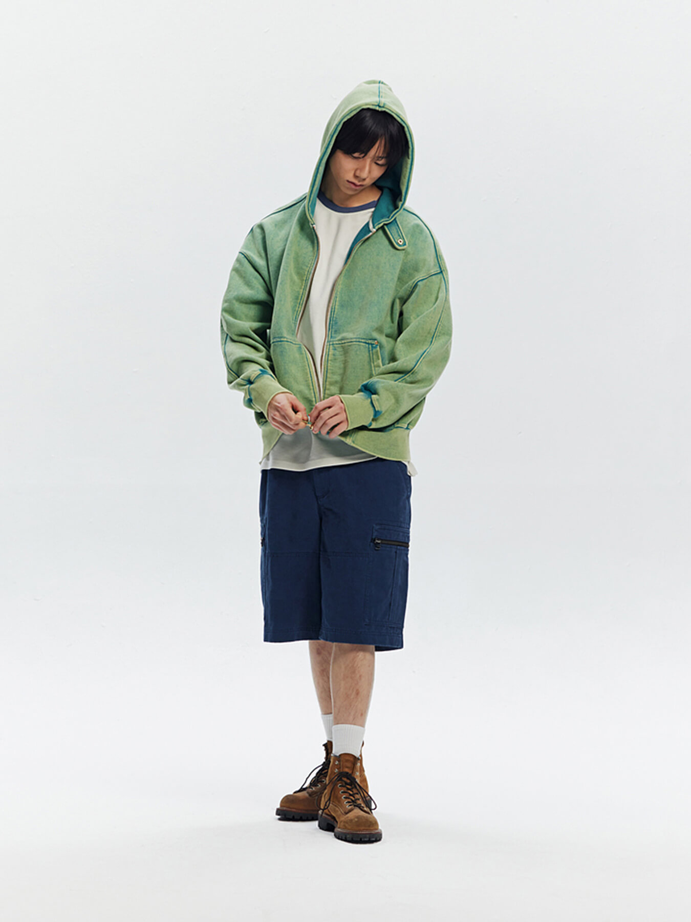 Худи VINTAGE DYEING ZIP UP PARKA