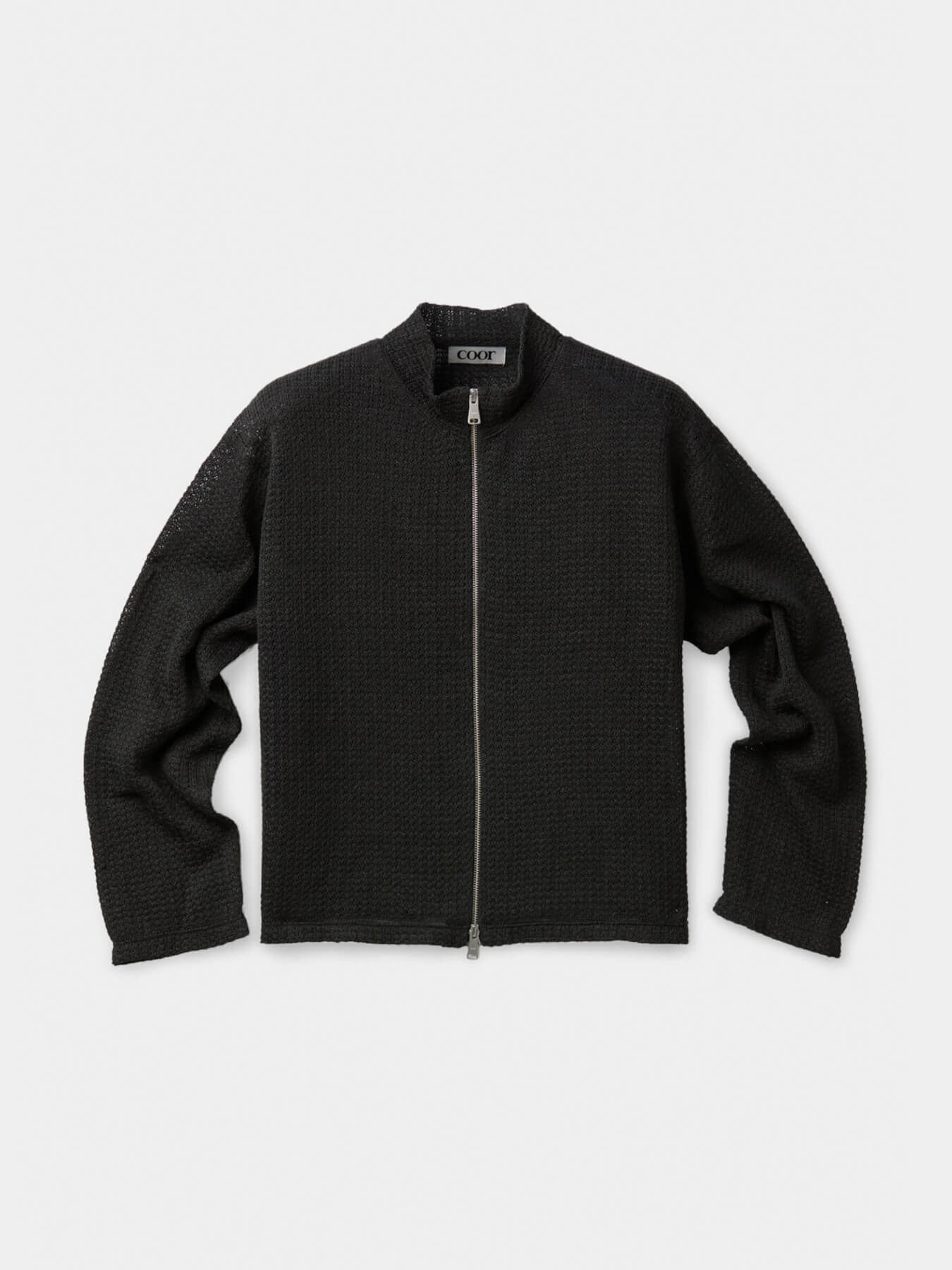 Свитер LINEN BLEND STAND COLLAR ZIP-UP