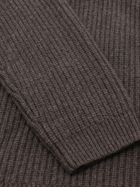 Свитер HALF ZIP WOOL (размер S, цвет Темно-коричневый)