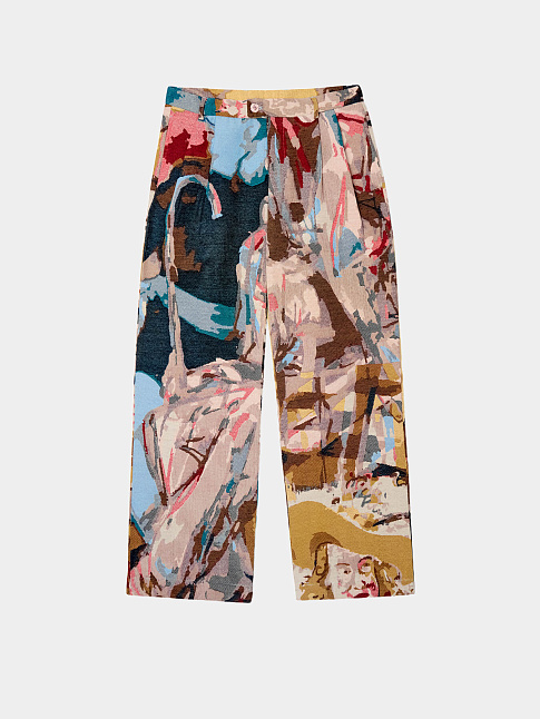 Брюки JACQUARD PAINTINGS DOUBLE PLEATED (размер XXL, цвет Разноцветный)