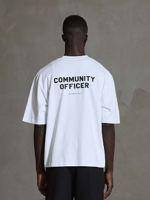 Футболка OFFICER PRINTED OVERSIZED (размер M, цвет Белый)