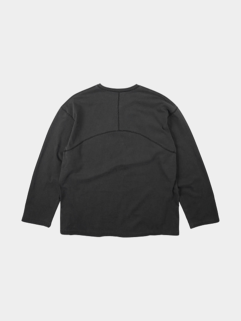 Лонгслив PIGMENT DYEING HENLEY NECK (размер L, цвет Темно-серый)