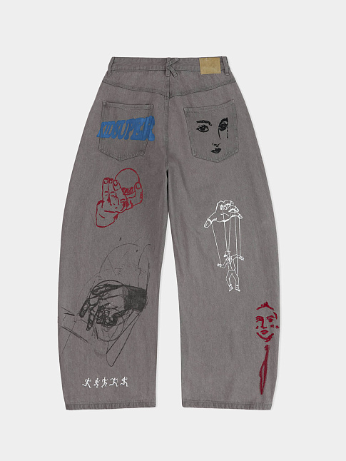 Брюки FROM A PLACE IVE NEVER BEEN (размер XL, цвет Серый)