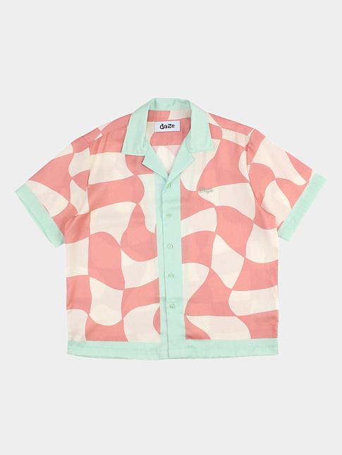 Рубашка LOGO СHECKERED (размер M, цвет Розовый-Зеленый)