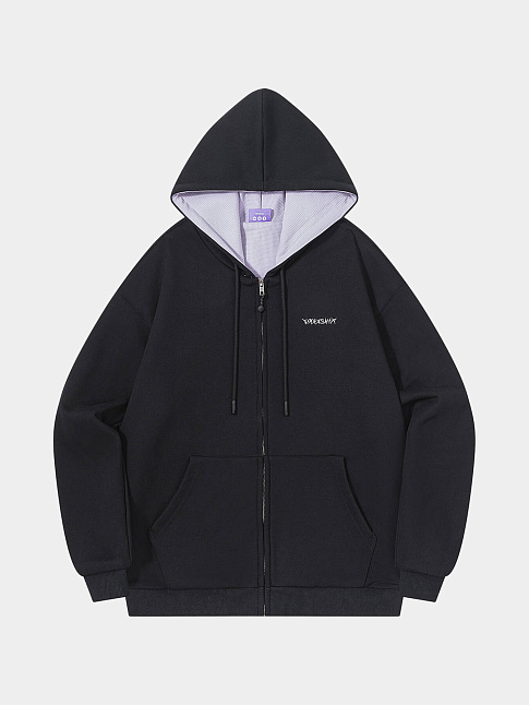 Зип худи HTF (размер S, цвет Черный-Фиолетовый)