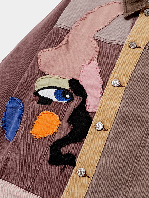 Куртка PATCHWORK FACE COLORBLOCKED (размер L, цвет Коричневый)