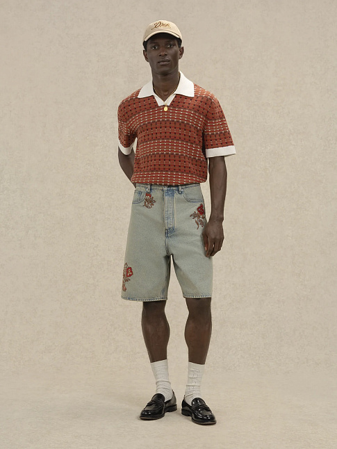 Шорты JEAN DUSTY BRODE FLEURS (размер M, цвет Голубой)