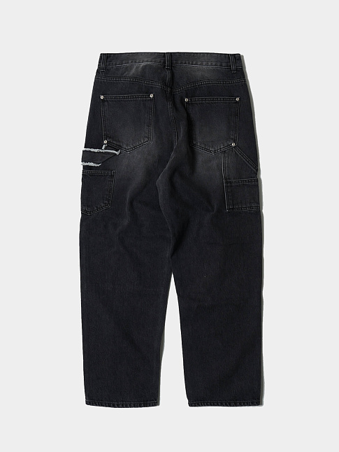 Джинсы WASHED DENIM DOUBLE KNEE (размер M, цвет Черный)