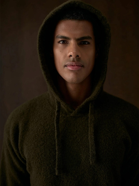 Худи HOODED KNIT (размер 54, цвет Темно-зеленый)