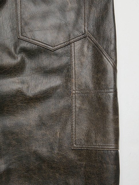Брюки LEATHER DOUBLE KNEE (размер M, цвет Коричневый)