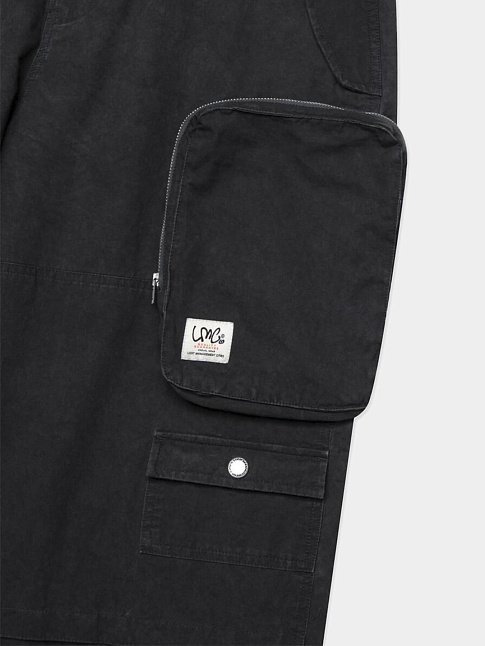 Брюки PIGMENT DYED MULTI CARGO WIDE (размер M, цвет Черный)