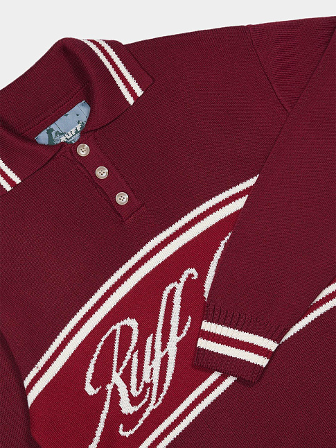 Вязаное поло (размер S, цвет Бордовый)