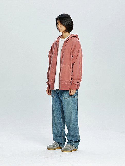 Худи OG PIGMENT DYEING ZIPUP PARKA (размер L, цвет Розовый)