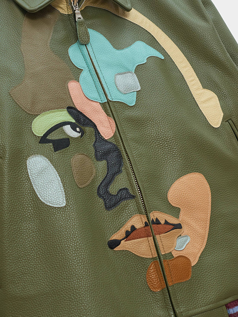 Куртка PATCHWORK FACE VARSITY (размер XL, цвет Зеленый)
