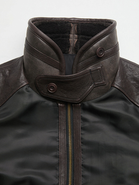 Куртка HIGH-NECK SHEARLING MIXED MA-1 (размер M, цвет Темно-коричневый)