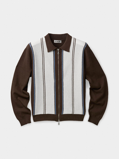 Свитер SAN REMO COLLAR ZIP-UP (размер M, цвет Коричневый)