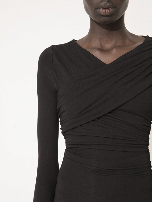 Платье VISCOSE CROSSED DRAPE SHORT DRESS (размер 36    , цвет Черный)