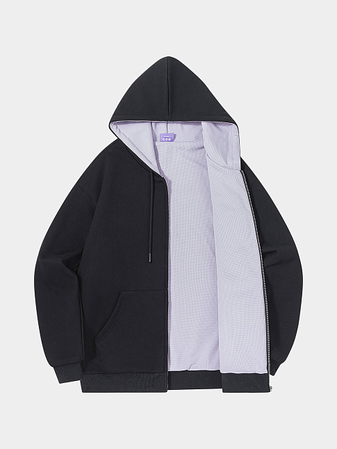 Зип худи HTF (размер S, цвет Черный-Фиолетовый)