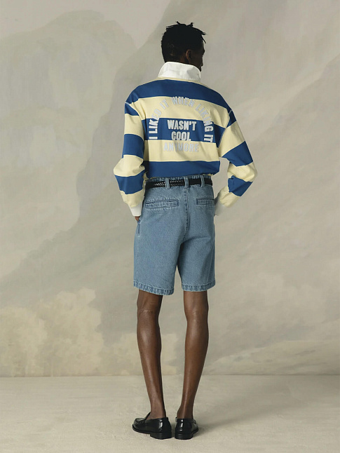 Лонгслив STRIPED POLO SWEAT (размер L, цвет Желтый-Синий)