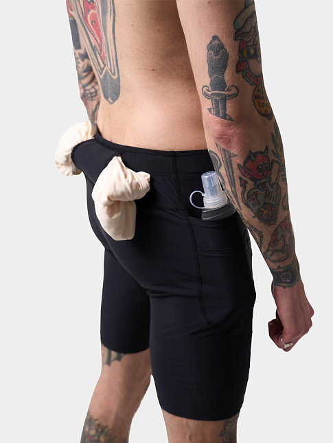 Шорты CARGO TIGHTS STONE LOGO (размер XL, цвет Черный)