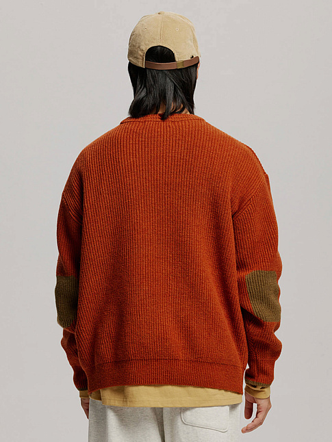 Свитер PATCH ROUND (размер XL, цвет Бордовый)