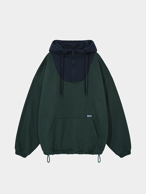 Худи WRAP HALF ZIP (размер one size, цвет Зеленый-Синий)
