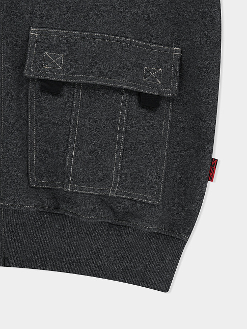 Худи Y.E.S STITCH POCKET ZIP UP (размер L, цвет Темно-серый)