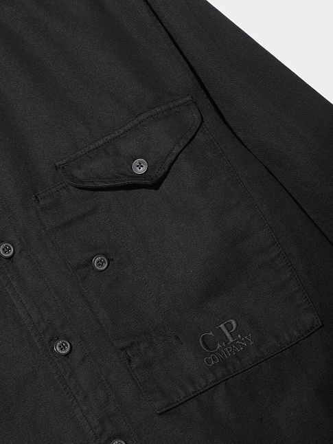 Рубашка COTTON LINEN SHIRT WITH LOGO POCKET (размер M, цвет 999)