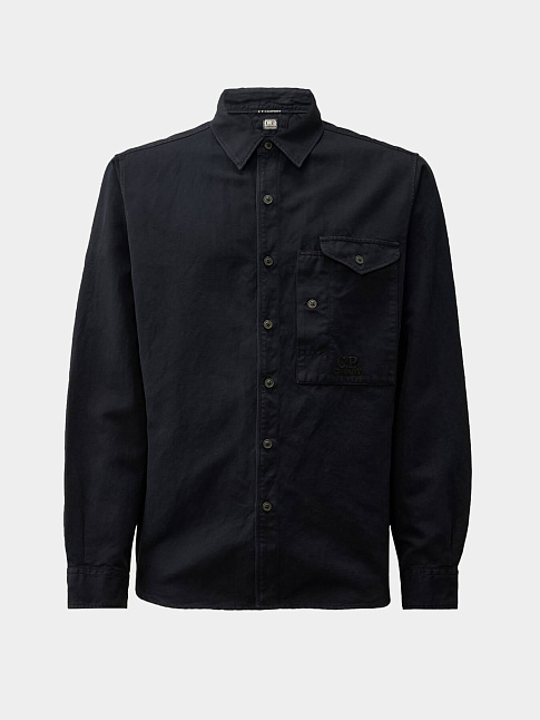 COTTON LINEN SHIRT WITH LOGO POCKET (размер M, цвет 999)