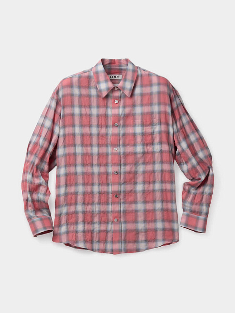 Рубашка SEERSUCKER OMBRE CHECKERED (размер M, цвет Розовый)