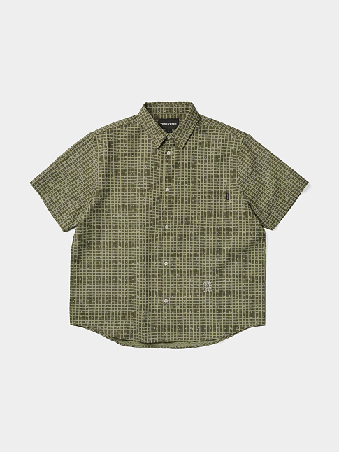 Рубашка Y.E.S FONT PLAID HALF (размер M, цвет Зеленый)