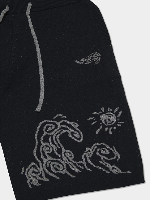 Шорты WAVE PRINT KNIT (размер L, цвет Черный)