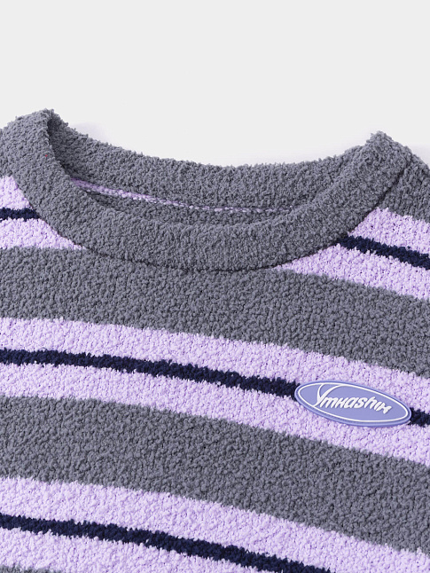 Свитер SOFT STRIPS (размер L, цвет Серый-Фиолетовый)