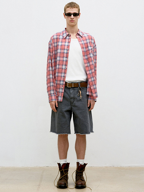 Рубашка SEERSUCKER OMBRE CHECKERED (размер M, цвет Розовый)