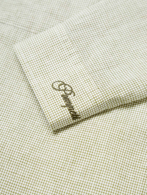 Рубашка MICRO CHECK LINEN BOXY (размер L, цвет Хаки)