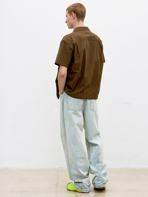 Рубашка GUAYABERA TAPE HALF (размер M, цвет Коричневый)