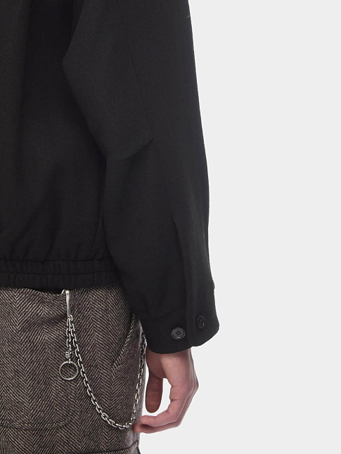 Бомбер из шерсти WOOL MOTOR (размер L, цвет Черный)