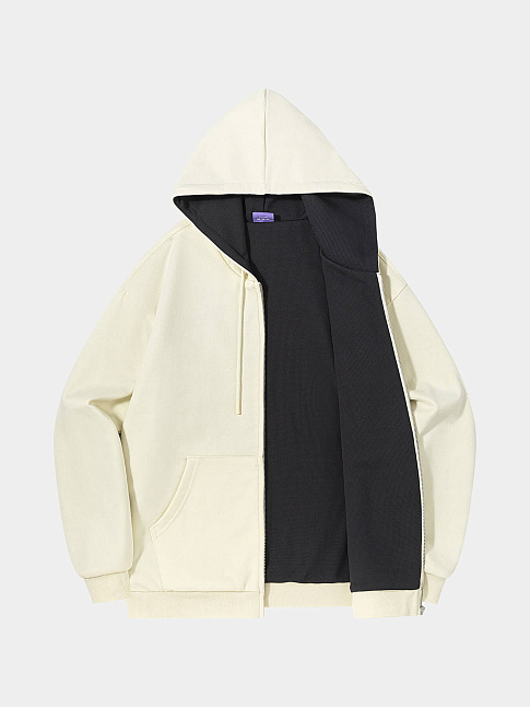 Зип худи HTF (размер S, цвет Бежевый-Темно-серый)