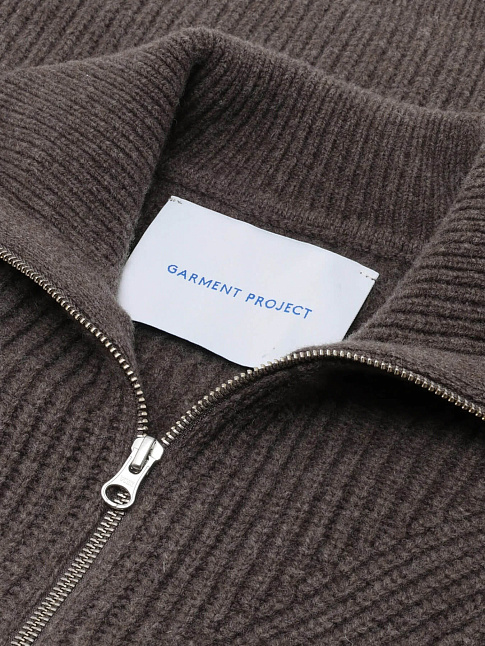 Свитер HALF ZIP WOOL (размер S, цвет Темно-коричневый)
