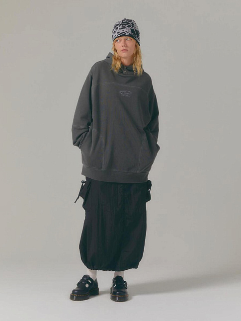 Худи PIGMENT DYED OVAL GLOBE (размер L, цвет Черный)